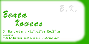 beata kovecs business card